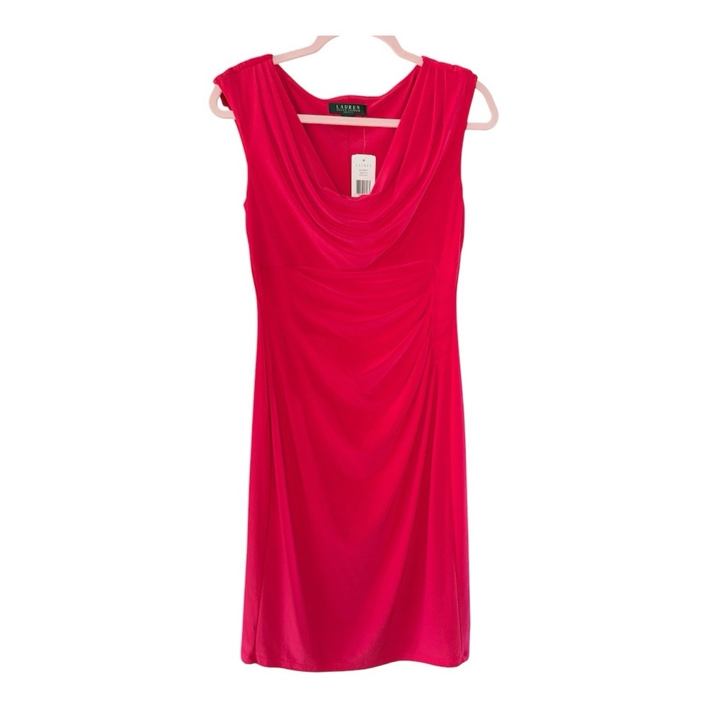 Ralph Lauren drape Neck Dress 8 nwt‎